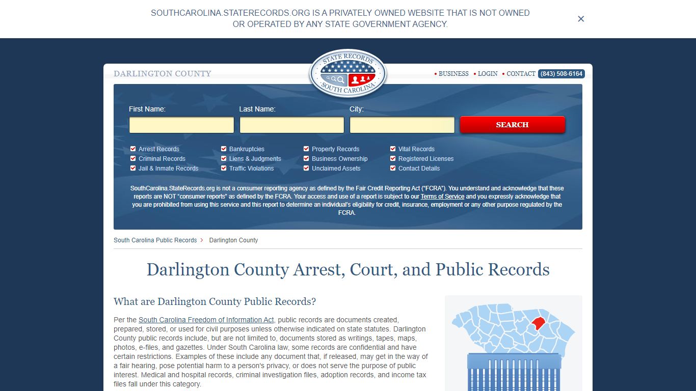 Darlington County Arrest, Court, and Public Records