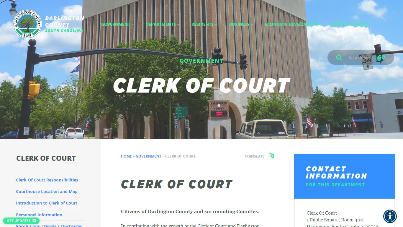 CLERK OF COURT - Darlington County, South Carolina